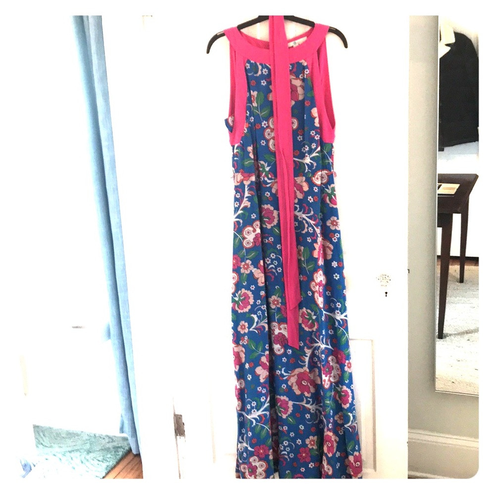 Boden Cerulean Blue and Pink Floral Dress